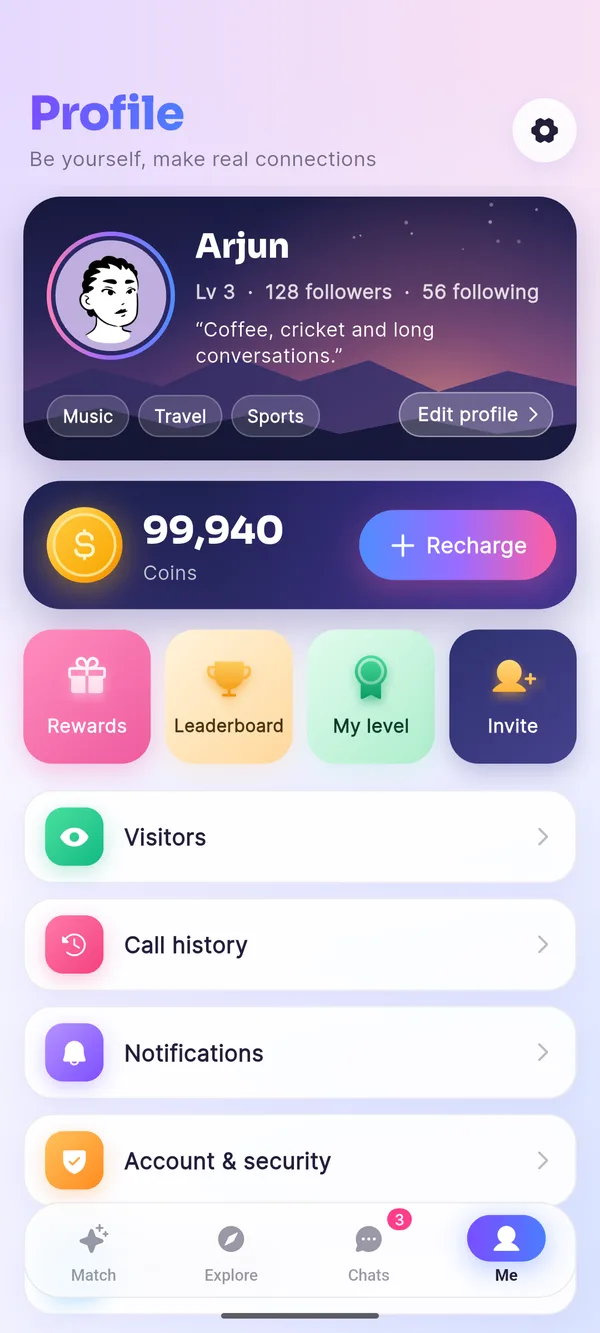 VartaKare Profile screen